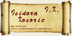 Isidora Kosorić vizit kartica